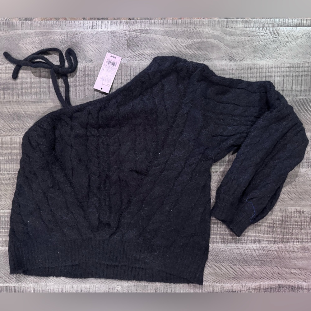 Black one shoulder sweater- size XL
